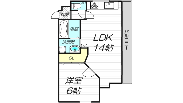 十三パークサイドダイワの307号室１LDK間取り図